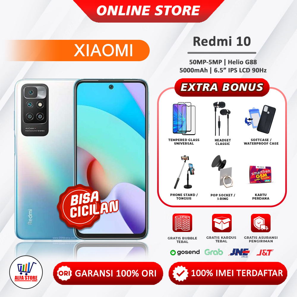 Xiaomi redmi 10 ram 6/128gb ram 4/64 kamera 0.5 ultrawide Garansi Resmi
