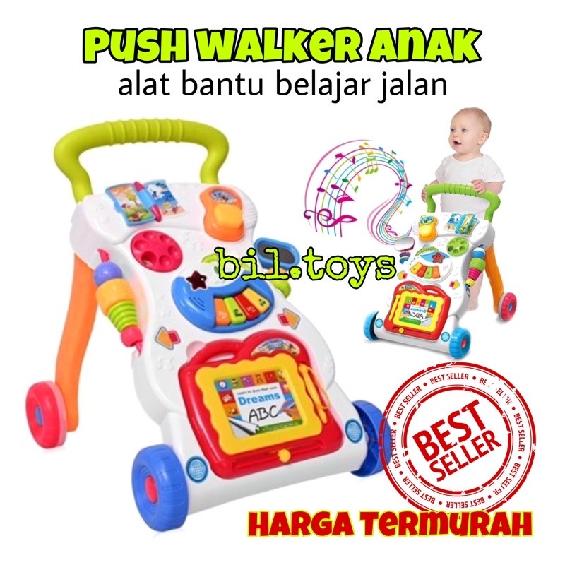 TERLARIS MAINAN BAYI DORONG BABY PUSH WALKER ALAT BANTU JALAN BABY WALKER MUSIC WALKER MURAH DORONGA