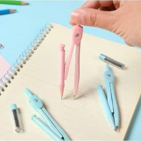 [SB] Jangka Besi Presisi Plus Isi Pensil Warna pastel Mekanik Jangkar Ukur Matematika Alat Sekolah A