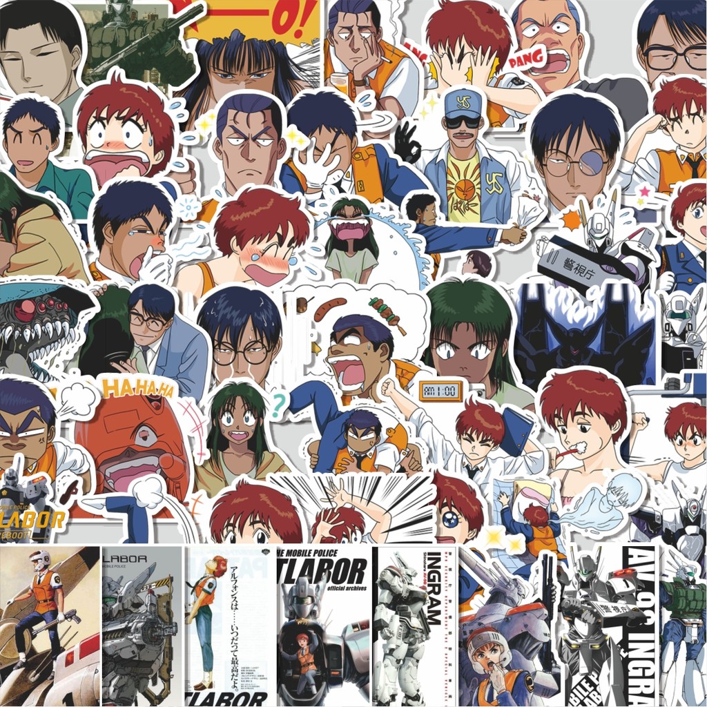 Stiker Cutting Pack Stiker Patlabor Robot Anime Isi 100Pcs Series Aesthetic Lucu Keren Untuk Koper B