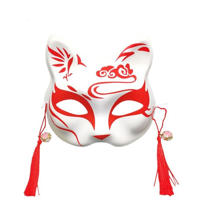 Topeng Kitsune Mask Half Face Topeng Anime Jepang Kitsune Mask Cosplay Festival Mask Halloween Cospl