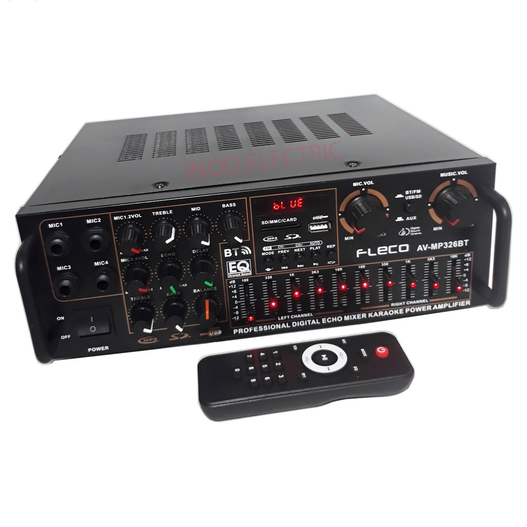 COD NEW NEW TERLARIS- Fleco Power Amplifier Bluetooth AVMP-326A Ampli Stereo Karaoke