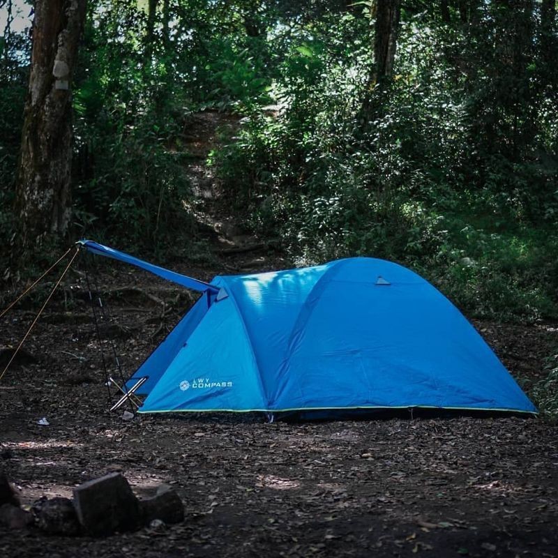 Tenda compass fiber 4-5 orang double layer tenda compas lwy double layer waterproof