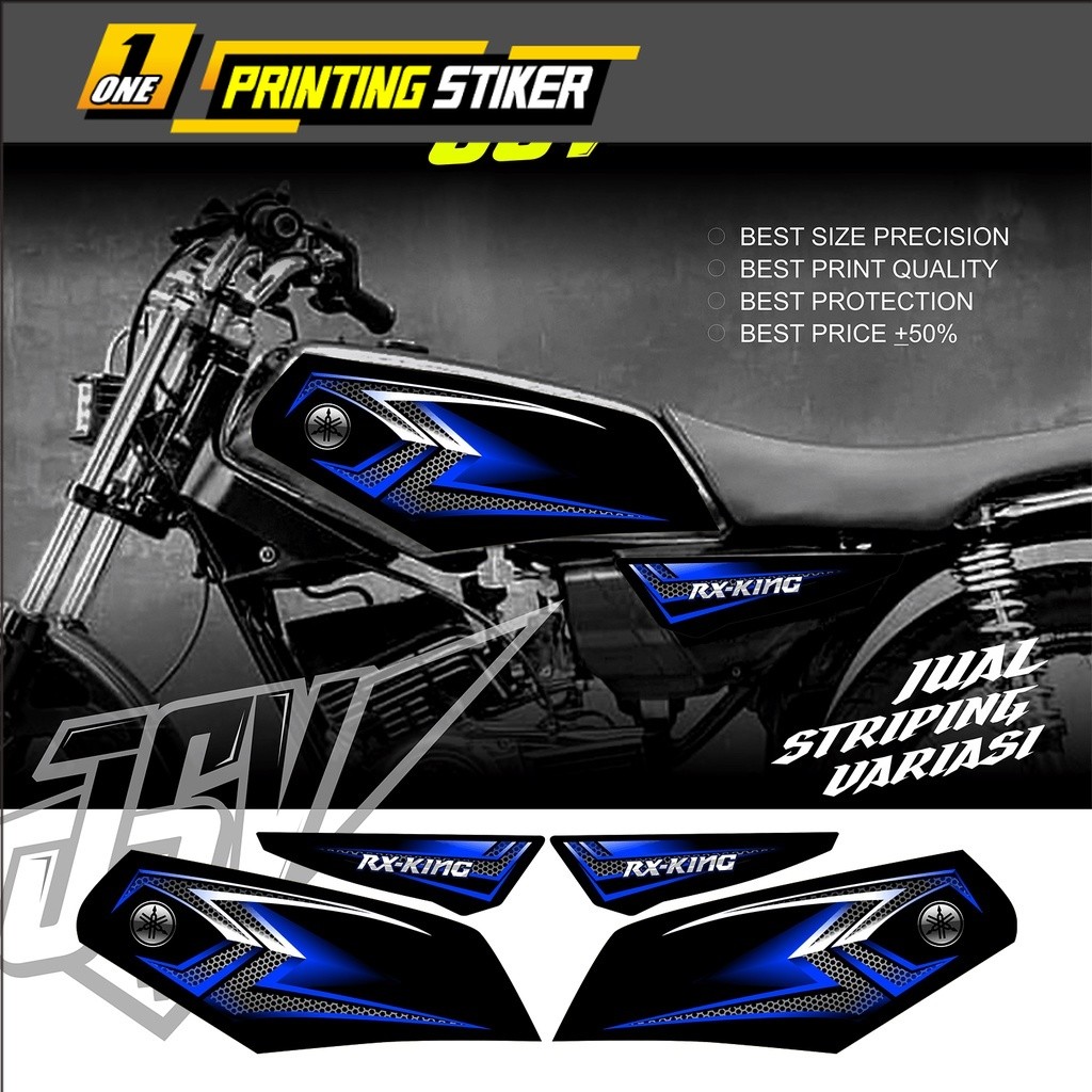 Stiker Motor Yamaha Rx King New Variasi Carbon Racing Striping Sticker Lis Aksesoris Original Costum