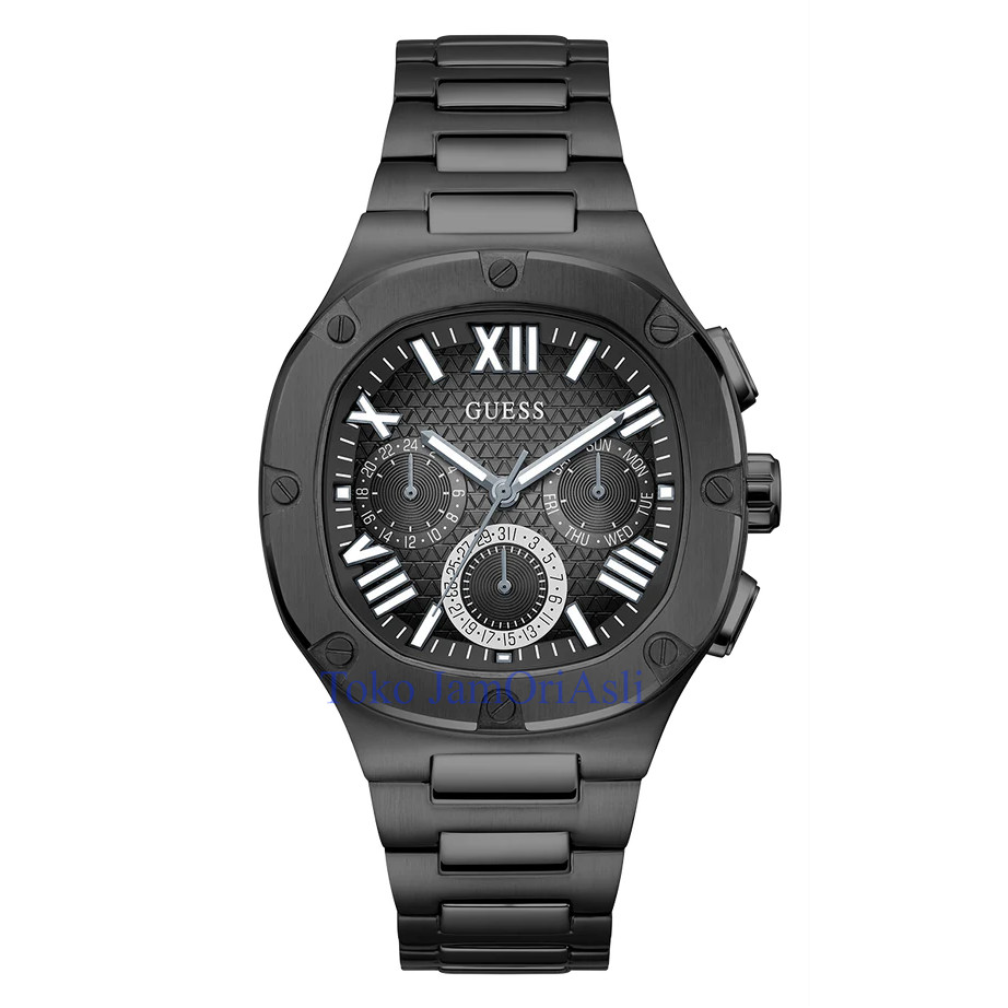 Promo Original GUESS GW0572G3 HEADLINE Jam Tangan Pria  Black Garansi Resmi 1 Tahun