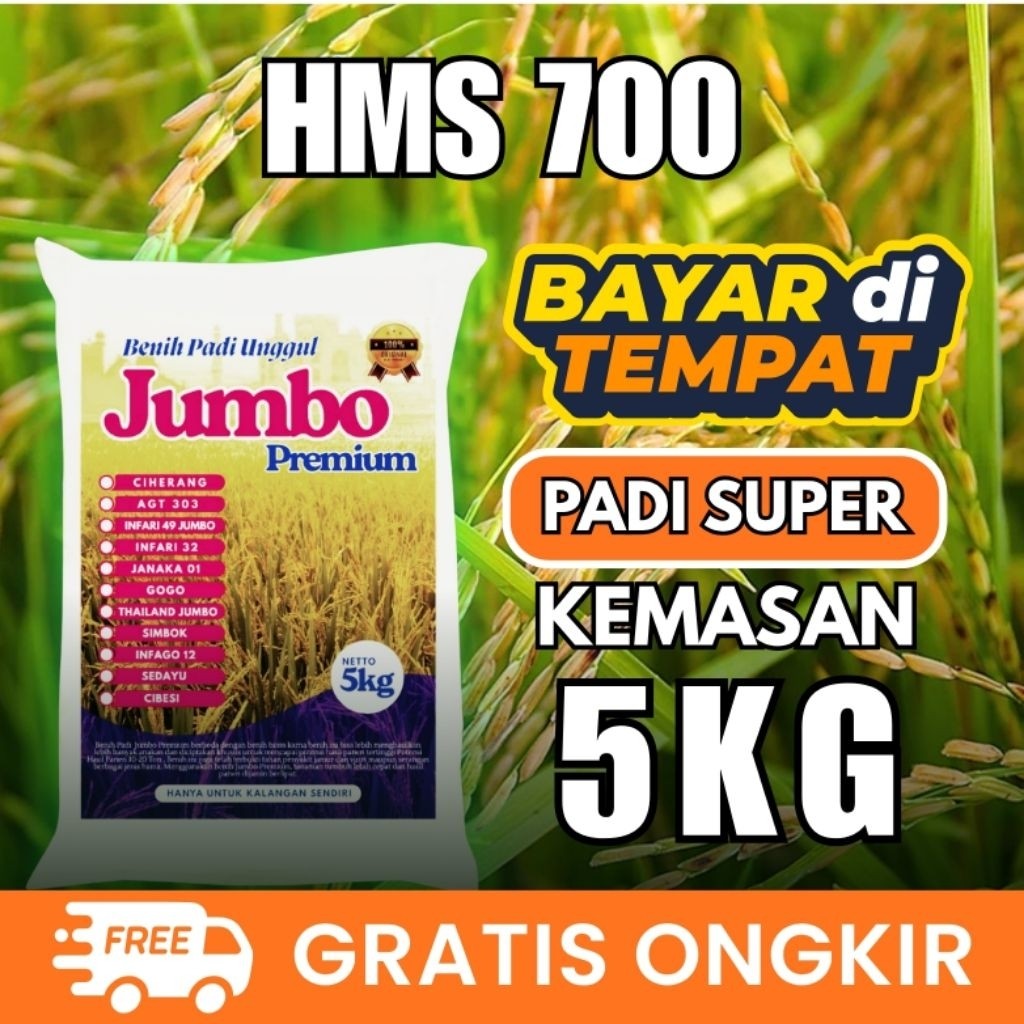 [ AGEN BENIH PADI ] Benih Padi HMS 700 Kemasan 5kg Original