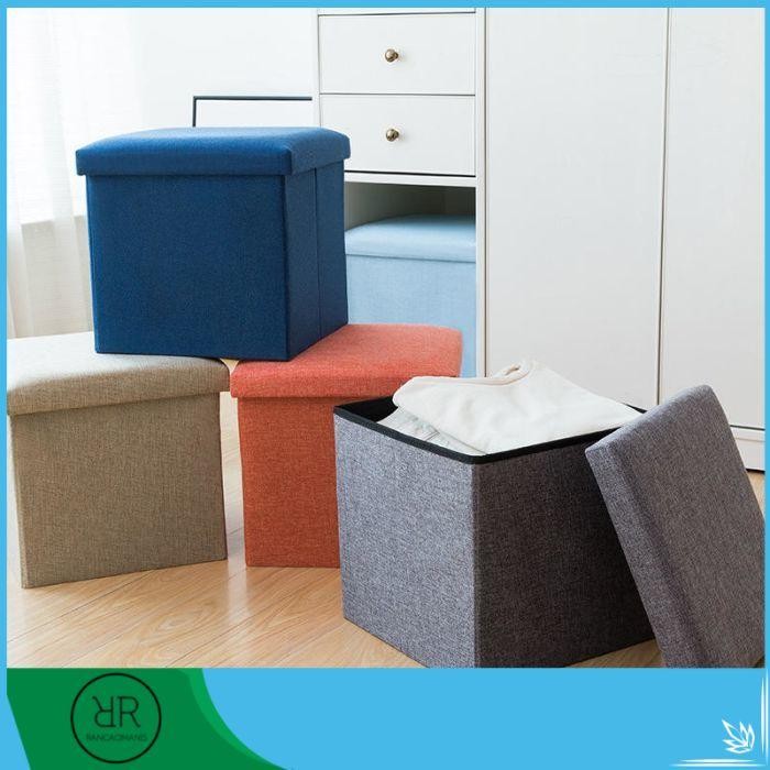 Storage Box Stool Foldae Kotak Penyimpanan Tempat Lipat Sofa Kotak