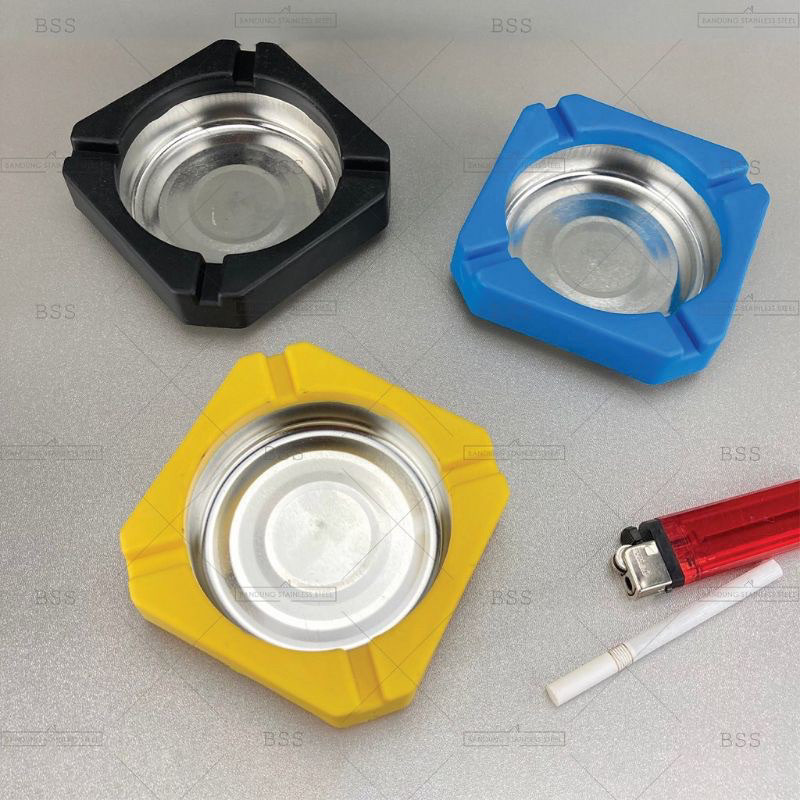COD Asbak Putar/Tekan Portable Bintang - Asbak Meja Stainless Tahan Angin dan Bau





