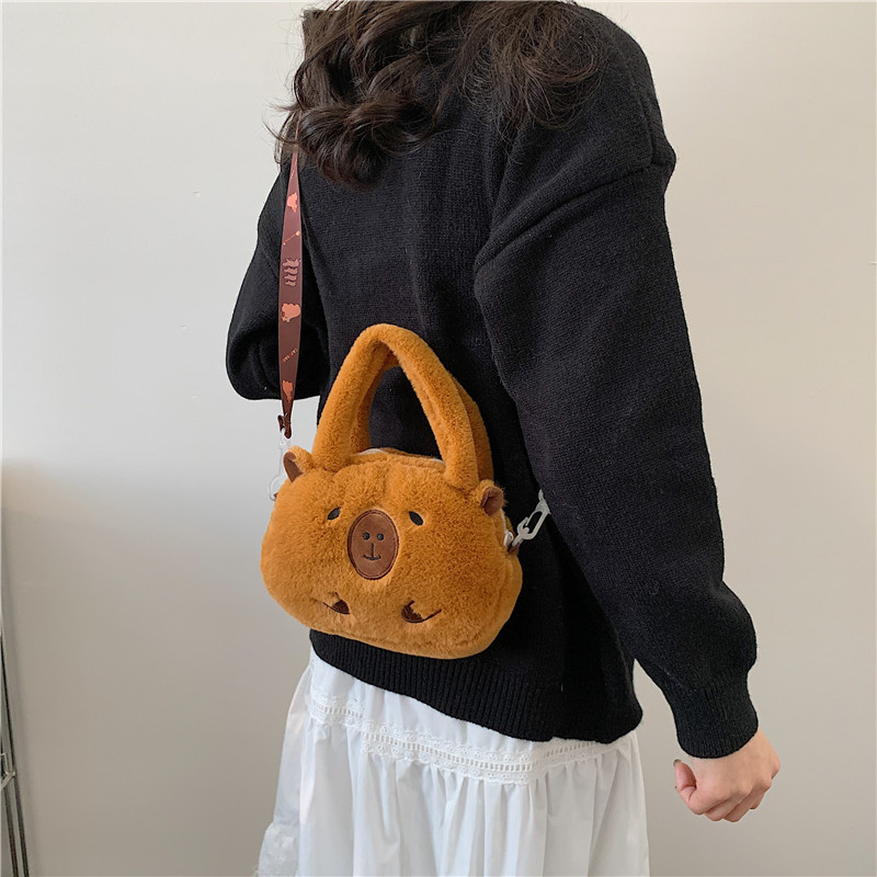 TasBagus COD Tas Mewah Kapibara Kartun, Ransel Mewah Capy Groundhog, Tas Selempang Bahu Kecil