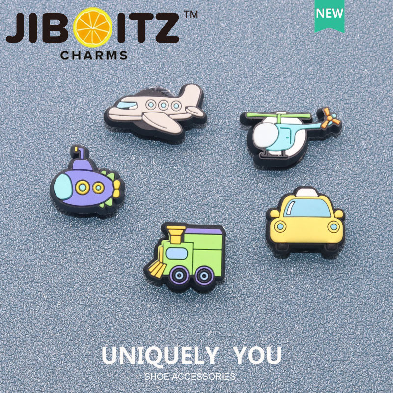 JJBXC  charm  Shoe Buckle Shoe Accessories Fun Transportation Airplane Car Submarine Fashion Shoes A