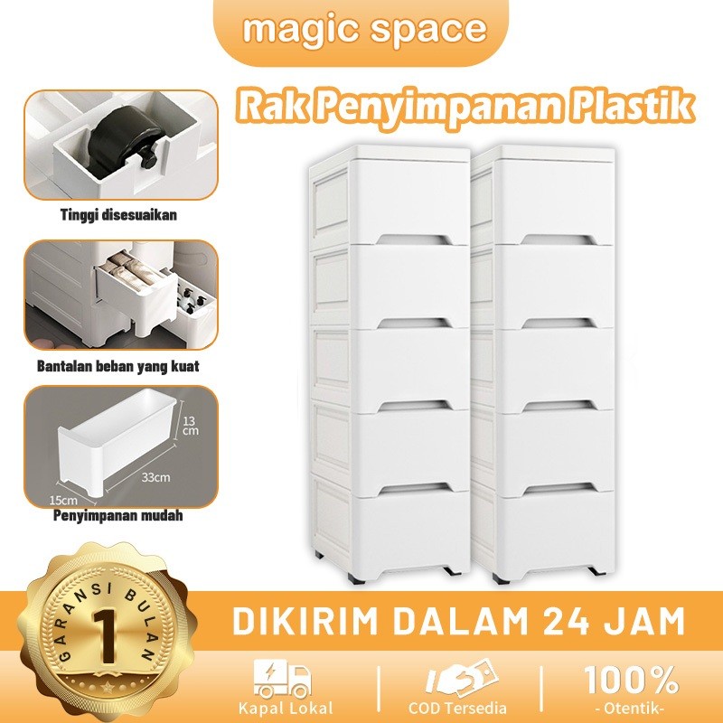 WOLDANSHOP Lebar15/20/25/30cm Rak Susun Penyimpanan Plastik/Lemari Plastik Laci/Laci Plastik/Rak Dap