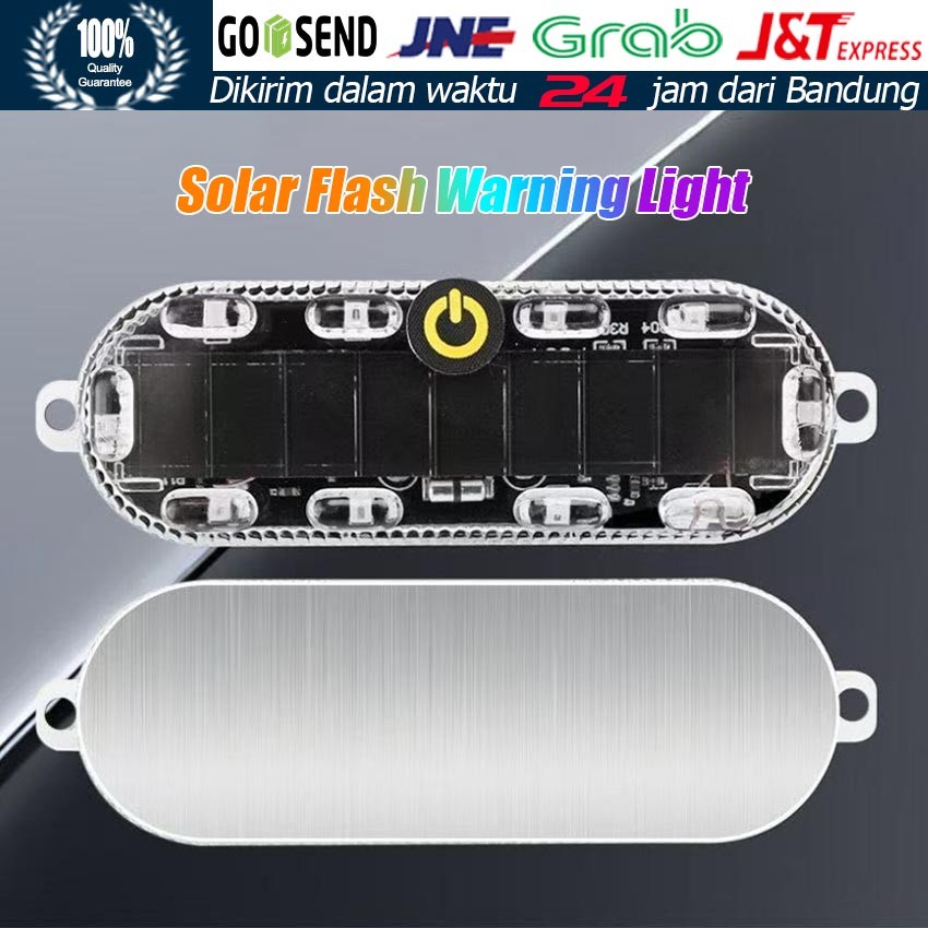 Lampu Peringatan Motor Solar Panel / Lampu Strobo Mini Tenaga Surya / Lampu Darurat Kendaraan Otomat