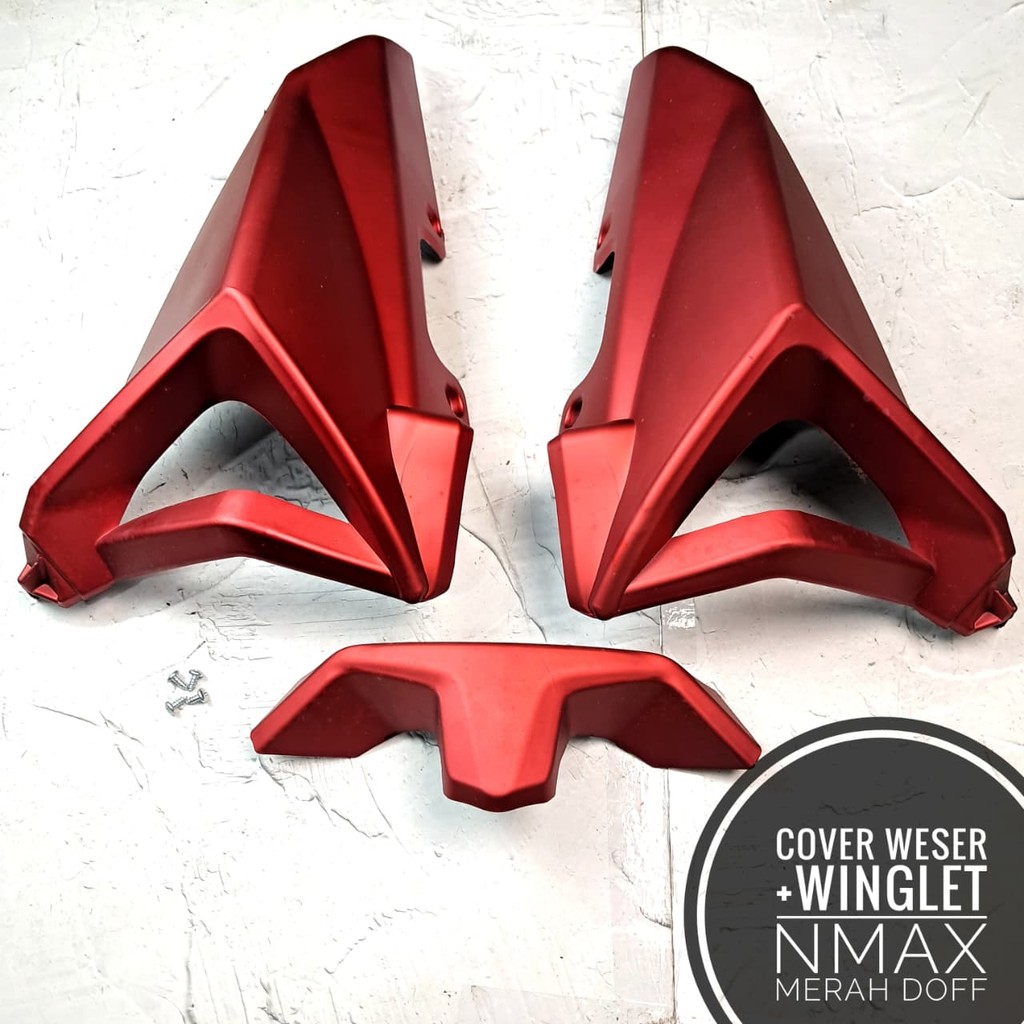 Cover Weser+Winglet NMAX Lama Merah Doft/Putih 2017