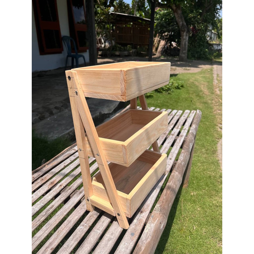 Rak bumbu dapur | rak serbaguna | rak portable | rak susun | rak susun 3 | rak kayu | rak estetik | 