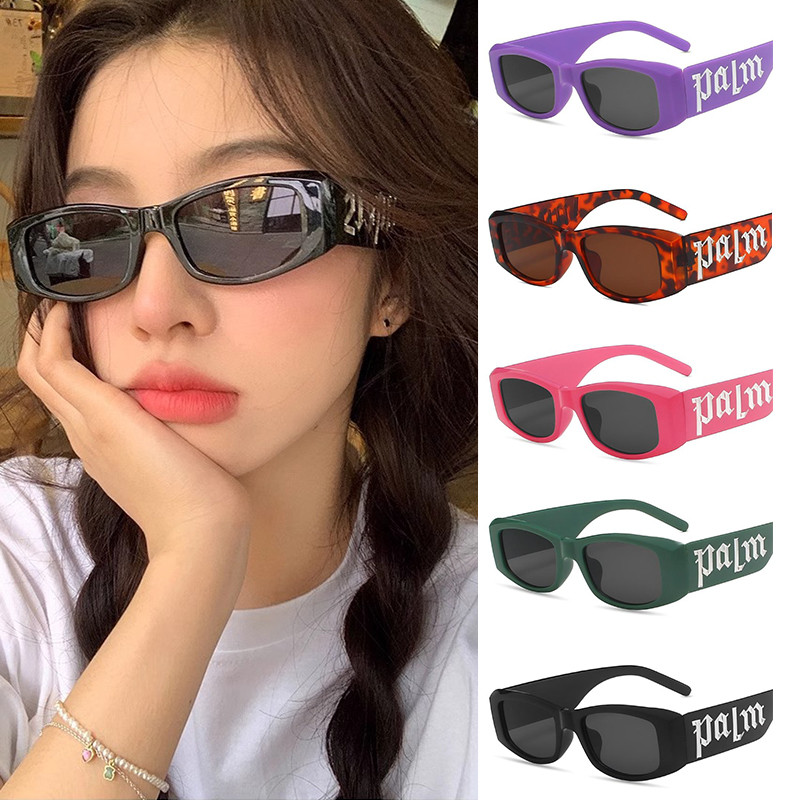 Kacamata Frame Kecil Pink Wanita Eropa Pria Kotak Retro Elegan