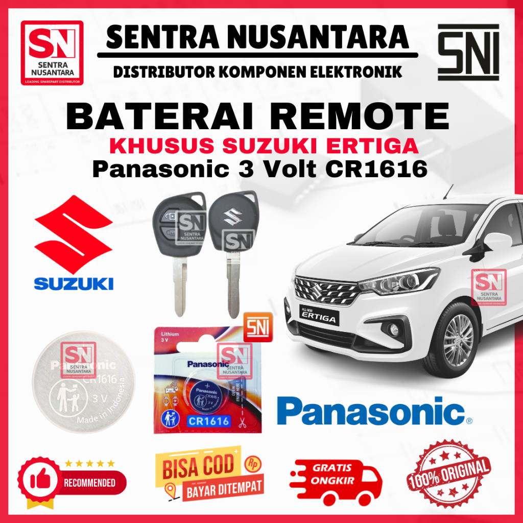 BATERAI REMOTE SUZUKI ERTIGA ORIGINAL PANASONIC CR1616 | BATTERY REMOTE ERTIGA SUZUKI KUALITAS BAGUS