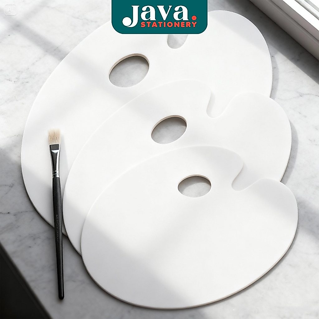Palet Kayu Lukis V-TEC Oval Kecil, Sedang & Besar – Palet Cat Lukis
