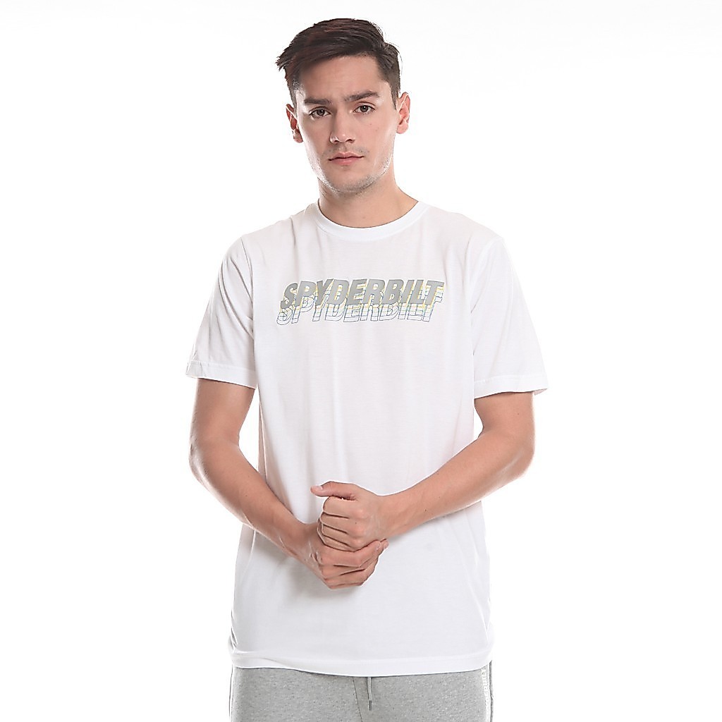 ORI  Spyderbilt Kaos Pria Lengan Pendek Putih Brackmon Premium (MPTS170-WHT) Planetsurf Kaos Pria At