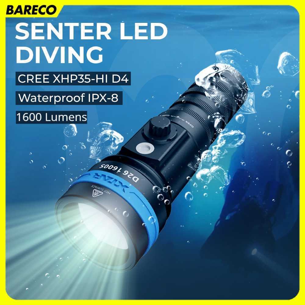 XTAR Senter Selam Diving CREE XHP35-HI D4 Waterproof IPX8 1600 Lumens - D26 1600S