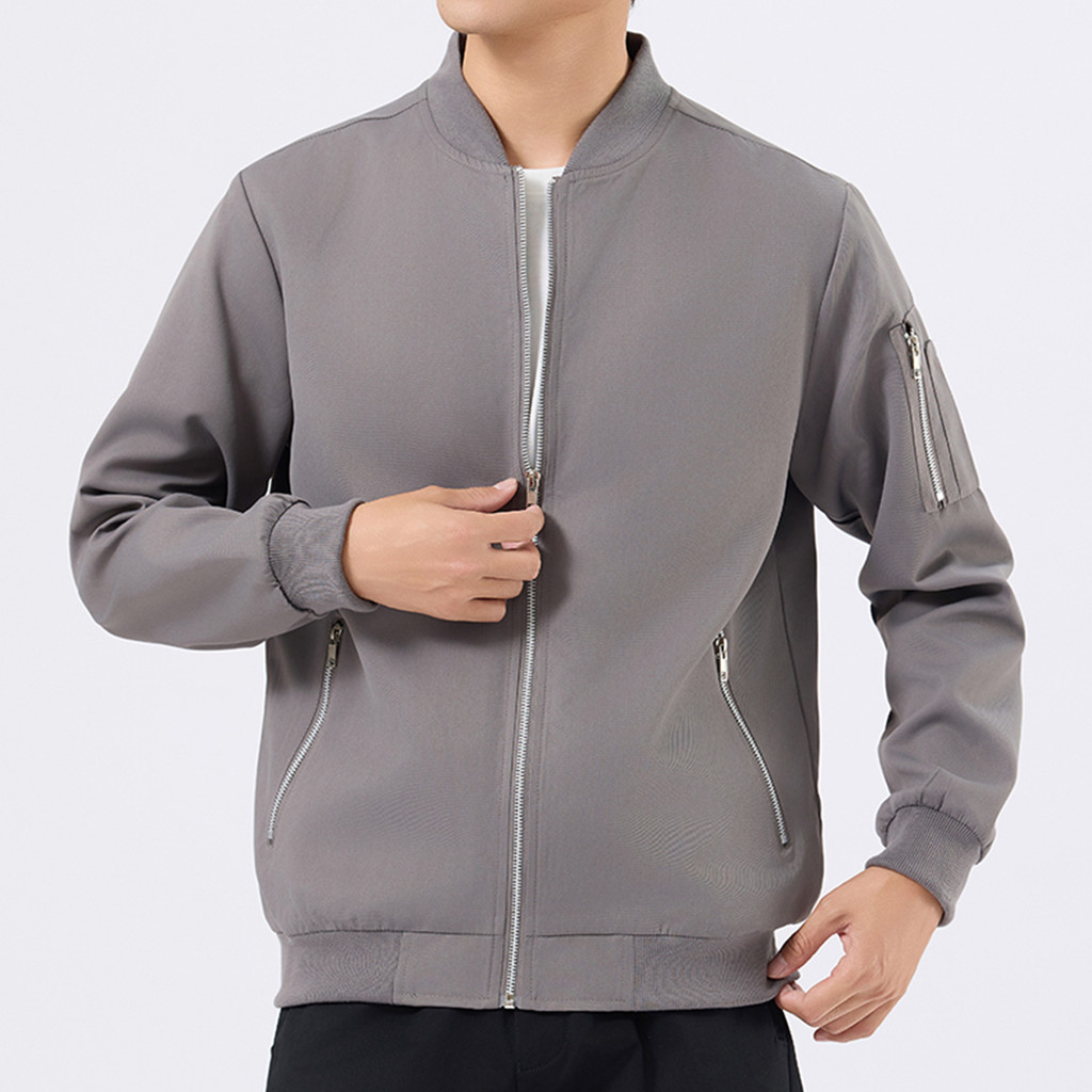Discount LYSA&LYCO M-5XL Jaket Pria Bomber Casual Tipis Anti Angin Outerwear Korea Baseball Polos