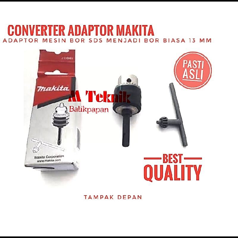 Adaptor SDS plus kepala bor drill 13 mm converter chuck Makita drill