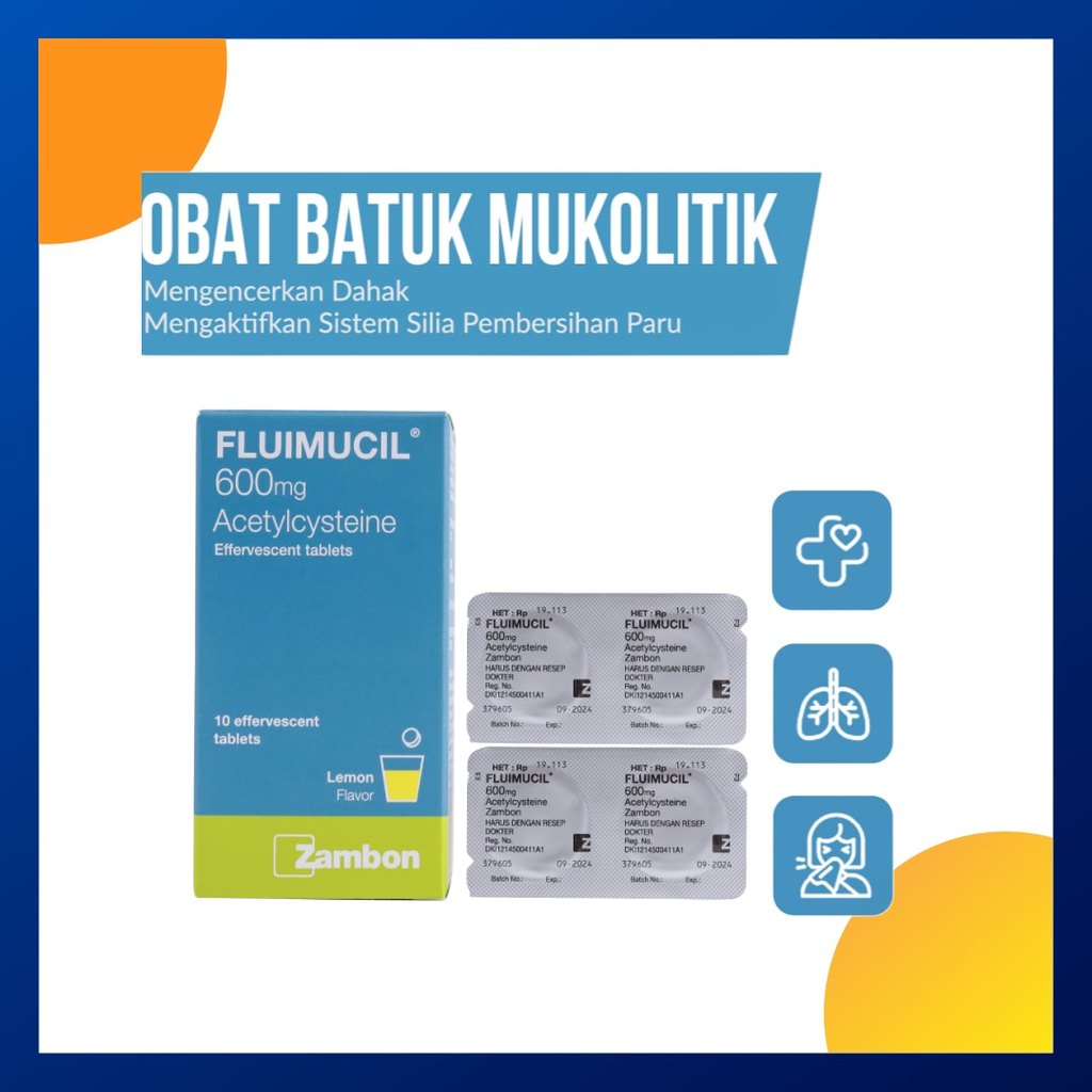 FLUIMUCIL ERELA 600 MG 1 BLISTER @ 2 TABLET EFFERVESCENT