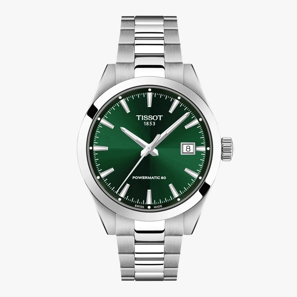 Tissot Gentleman 38mm Green Dial Jam Pria T1658071109100