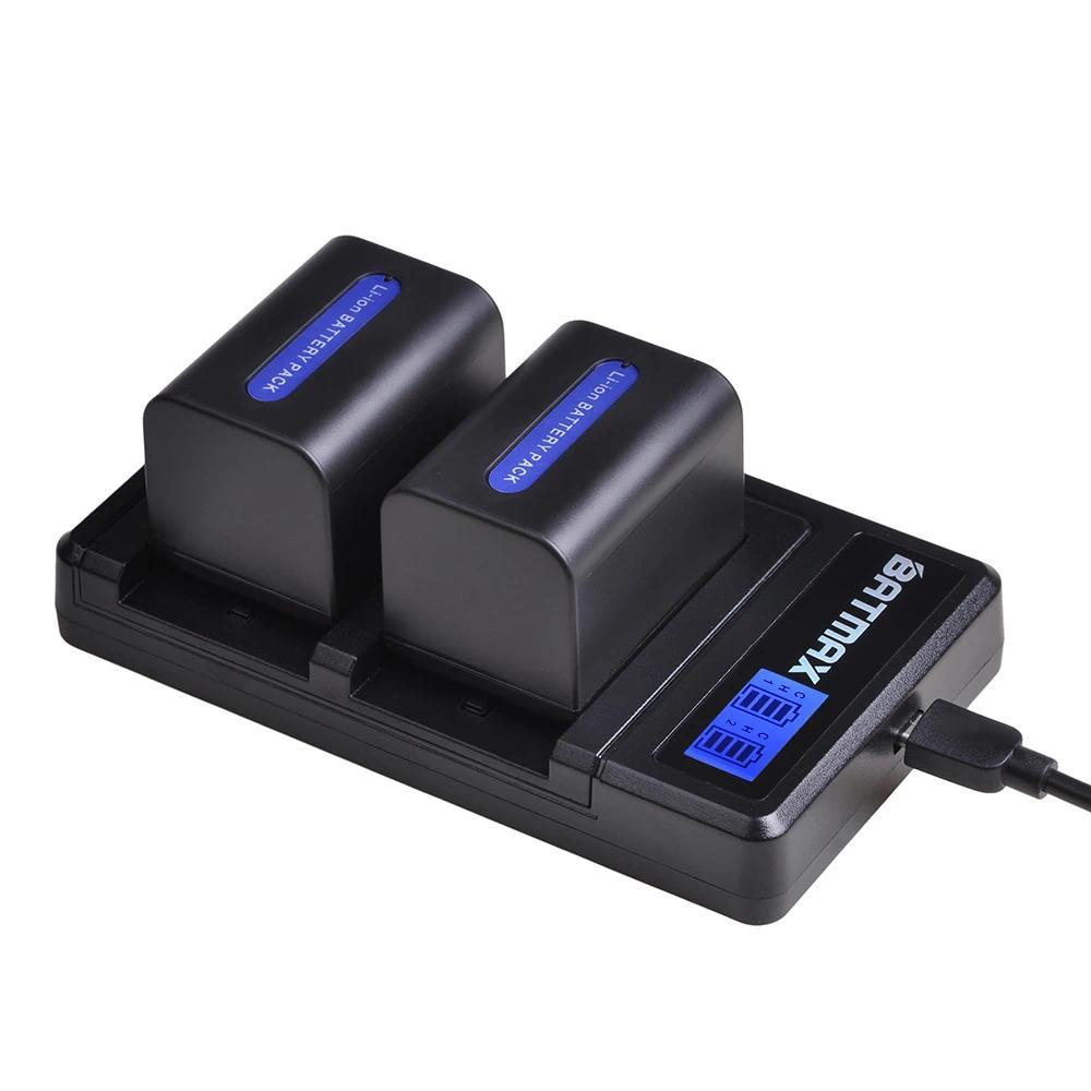 Batmax 3000mAh NP-FH70 NP FH70 Battery + LCD Dual USB Charger for Sony NP-FH30 NP-FH40 NP-FH60 NP-FH