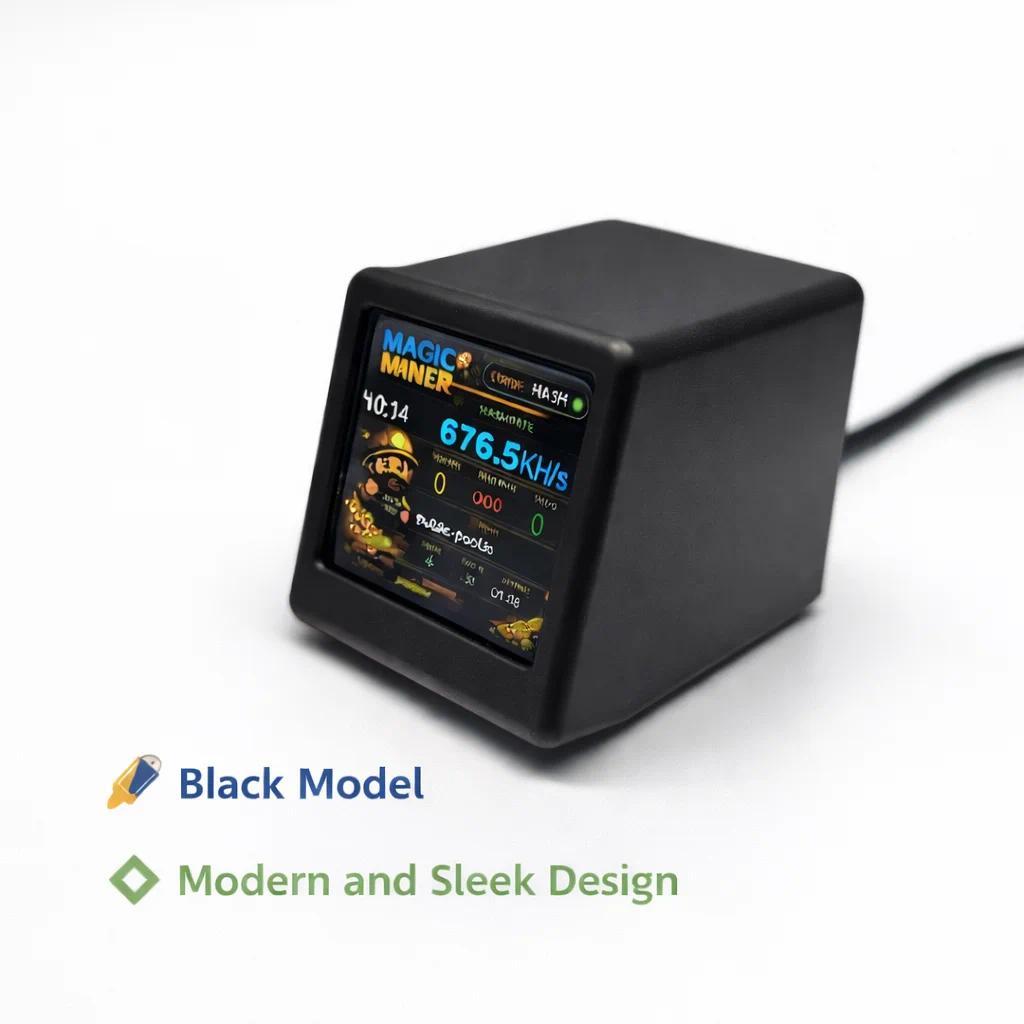 Smart Crypto Mining Display Mini Bitcoin Miner Monitor Plug & Play WiFi Real-Time Hashrate USB Power