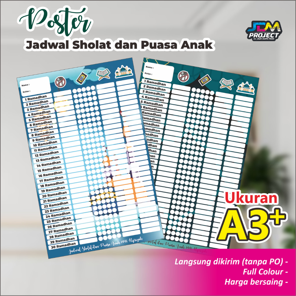 JDM Project 4 - JADWAL SHOLAT DAN PUASA ANAK-ANAK TABEL RAMADHAN 1446H