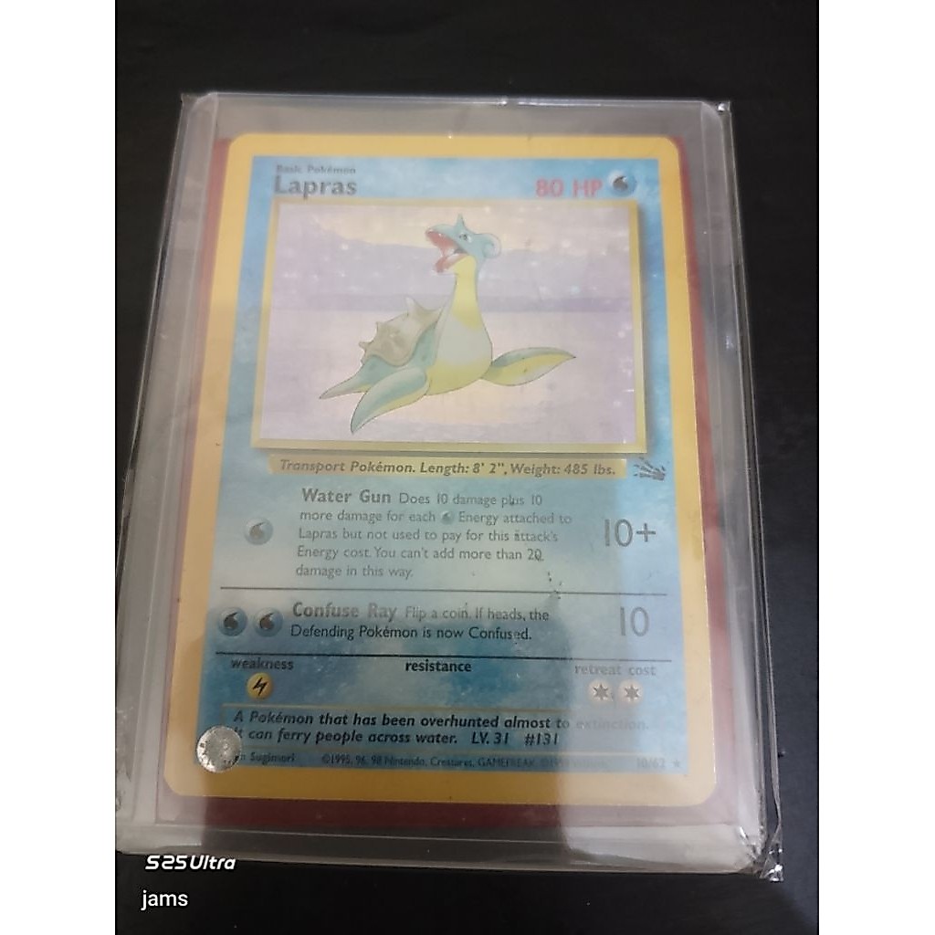 Pokemon Lapras holo fossil holo rare