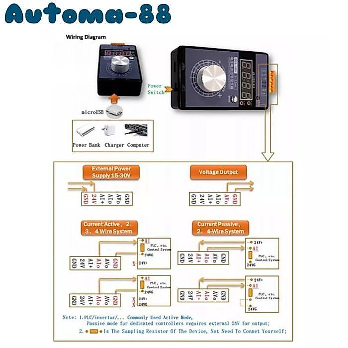 Current Voltage Signal Generator Injector 4-20 Ma 0-10 Volt Calibrator