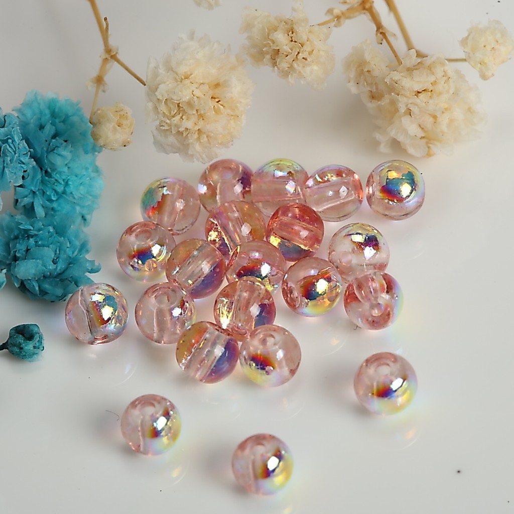 4mm Plating Color Glass Beads Crystal Glass Beads for Jewelry Making DIY Loose Spacer Beads Handmade