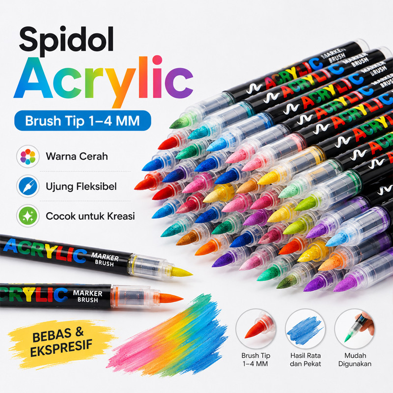 Acrylic Marker 1PC Acrylic Marker Brush Pen-Coco