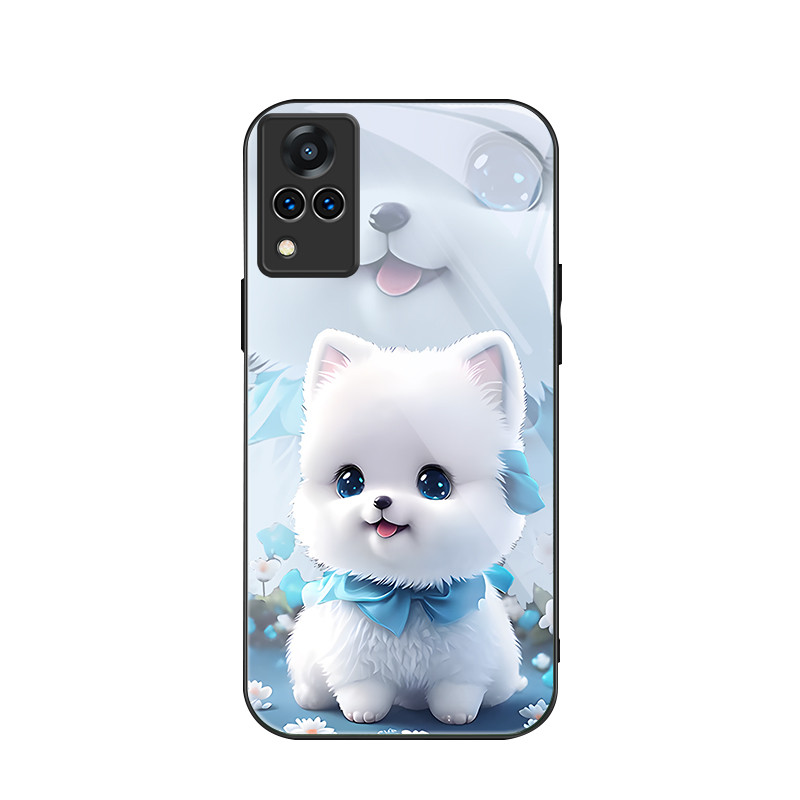 For Vivo V21 4G/Vivo V21 5G/Vivo V21S ,Case Anti Jatuh Berkualitas dengan Desain Anjing Putih yang L