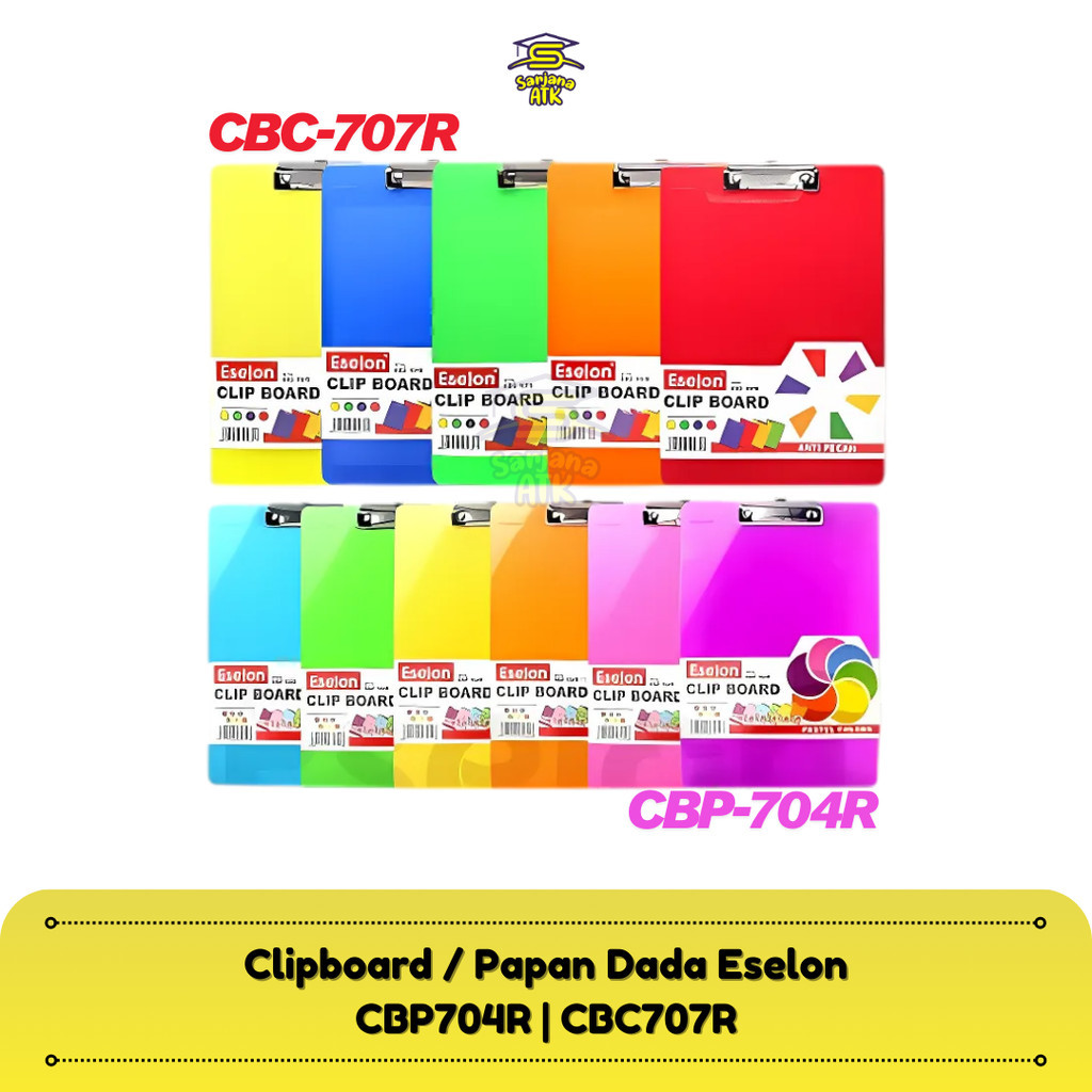 

Clipboard Eselon Fluorescent ANTIPECAH CBC707R / Clipboard Eselon Pastel Colors CBP704R