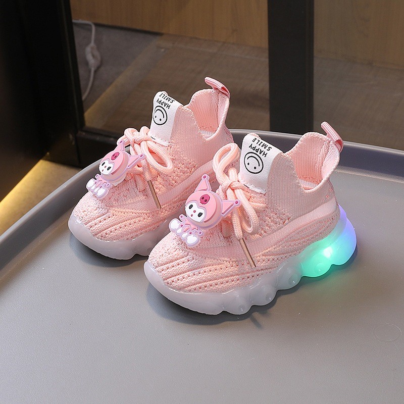 RIMA_SHOP.IDLittle Foot [] Sepatu Bayi Anak LED STELLA Perempuan Umur 6 Bulan - 2 Tahun KUROMI