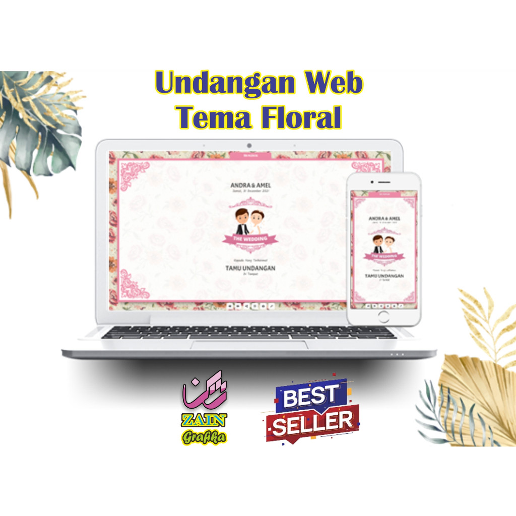 

Undangan digital website online tema floral