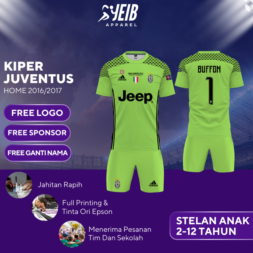 JERSEY KIPER BOLA ITALIA JUPEN TUS BUFFON HIJAU 2016 2017 SERIE A FULLPRINTING GRATIS, LOGO, SPONSOR