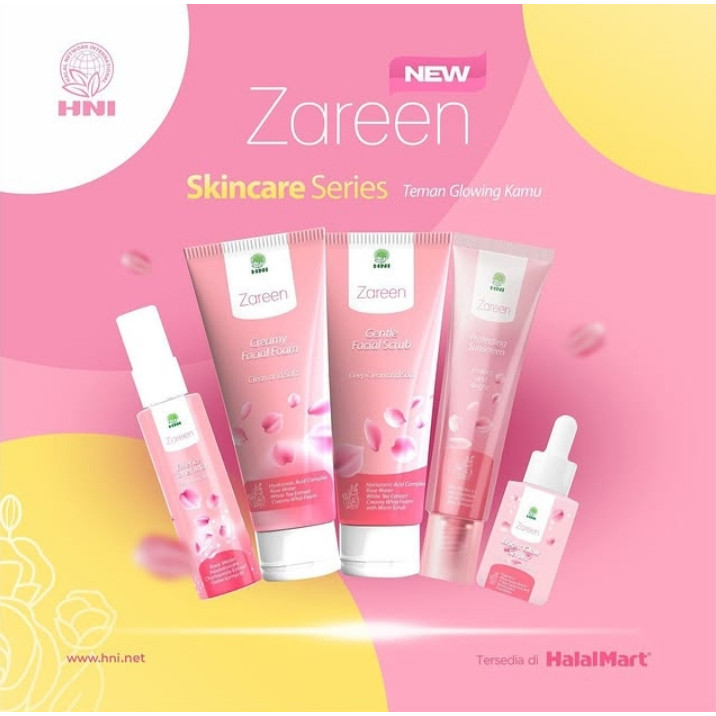 HNI Skincare Zareen Paket Lengkap Toner Serum Facial Foam Sunscreen