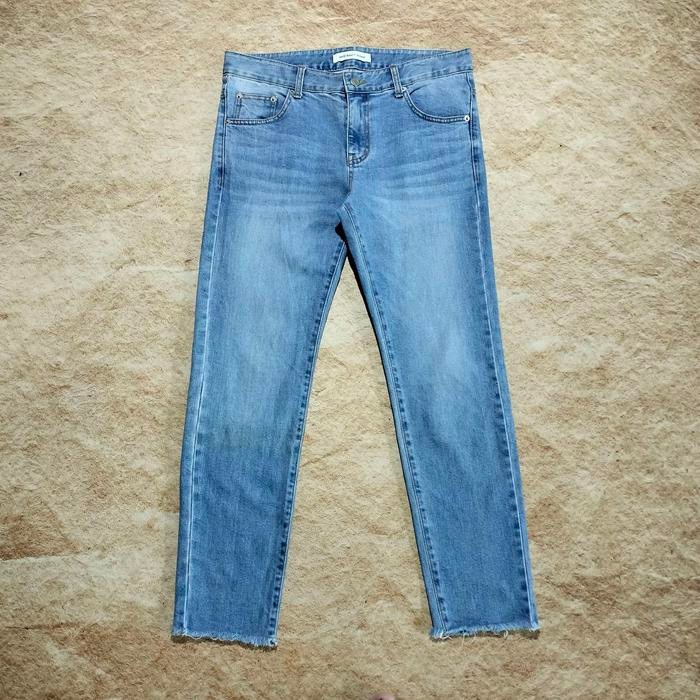 celana panjang jeans unfinished WELL DONE X MINED celana denim stretch bahan melar murah bagus size 