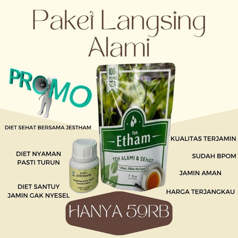 READY STOCK.. PAKET JAMU LANGSING TEH ETHAM JESTHAM