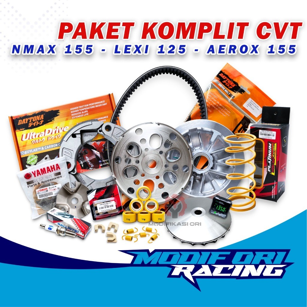 PAKET CVT FULL KOMPLIT NMAX 155 - UPGRADE CVT YAMAHA AEROX RACING ORI - VBELT RACING