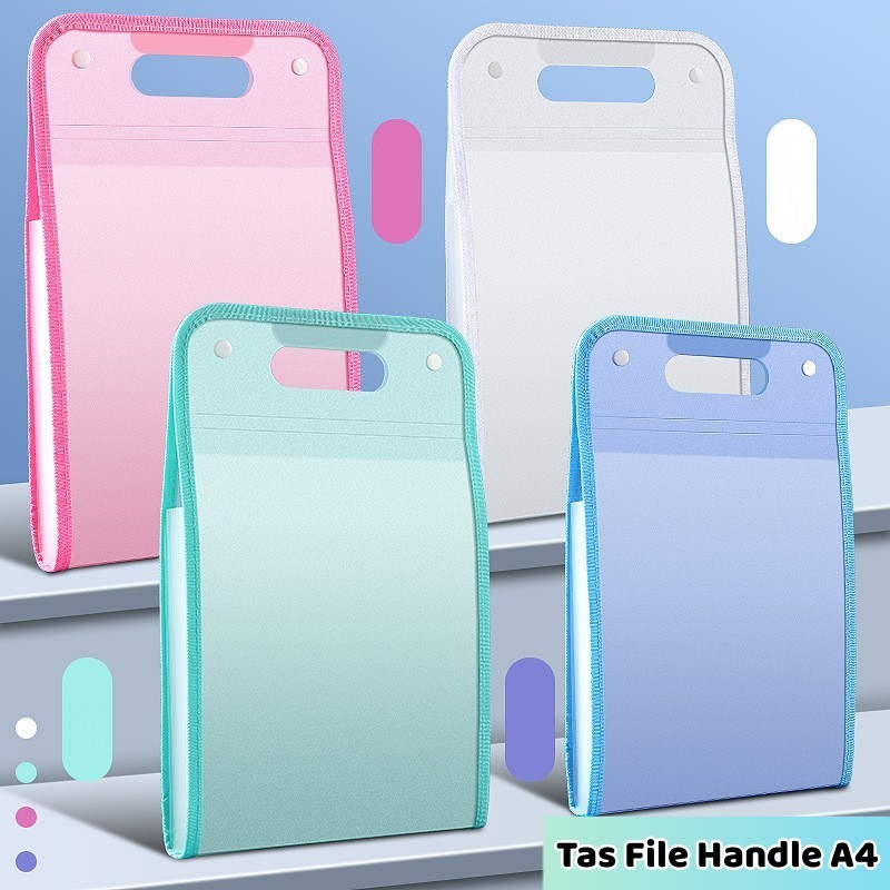 

New Tas file handle A4 FREE STIKER Organizer file bag ATK waterproof anti air Map tas dokumen kerja folder Tas file sekat clear holder Tempat penyimpanan berkas Tempat kertas ujian Cute multi layer folder document Map Akordeon sekolah kantor pelajarPremiu