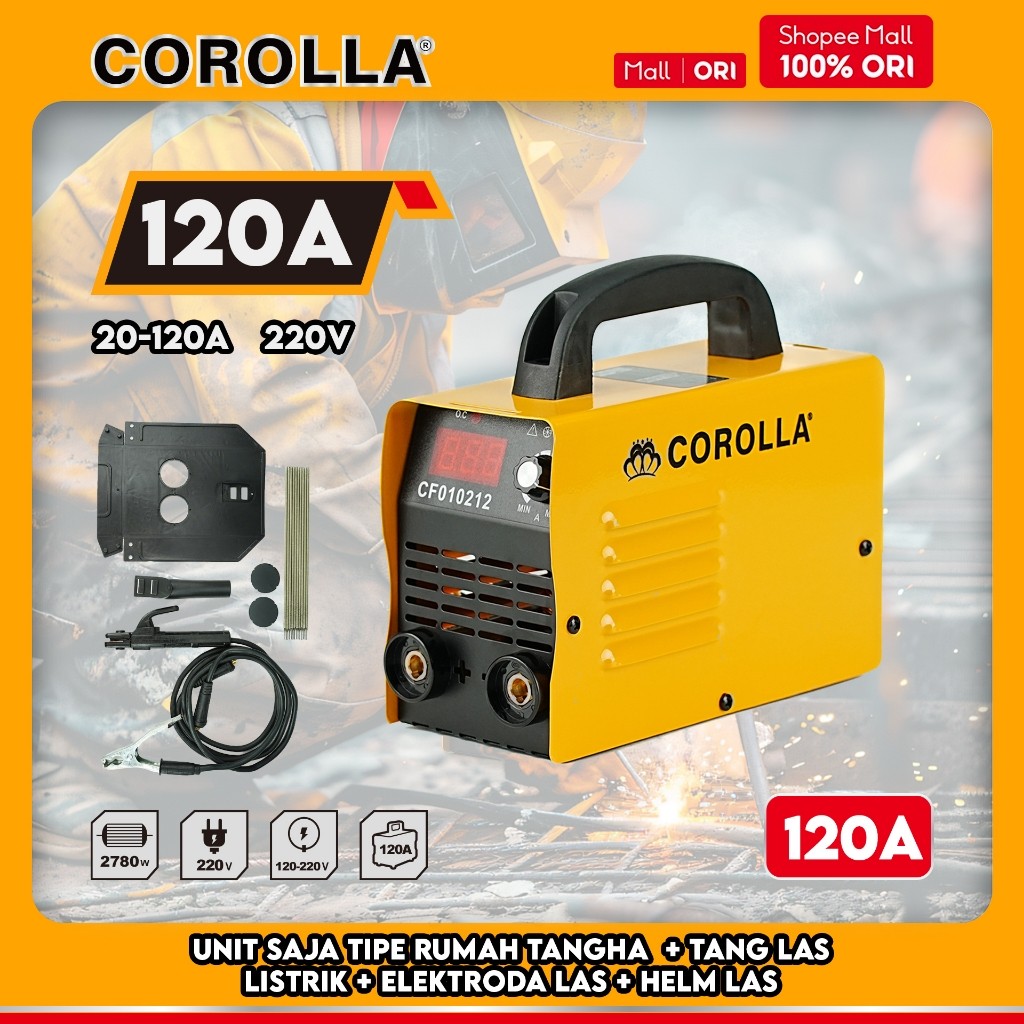 Corolla Mesin Las Inverter Mini MMA 120A 450 Watt Las Listrik Trafo Las Alat Las Profesional
