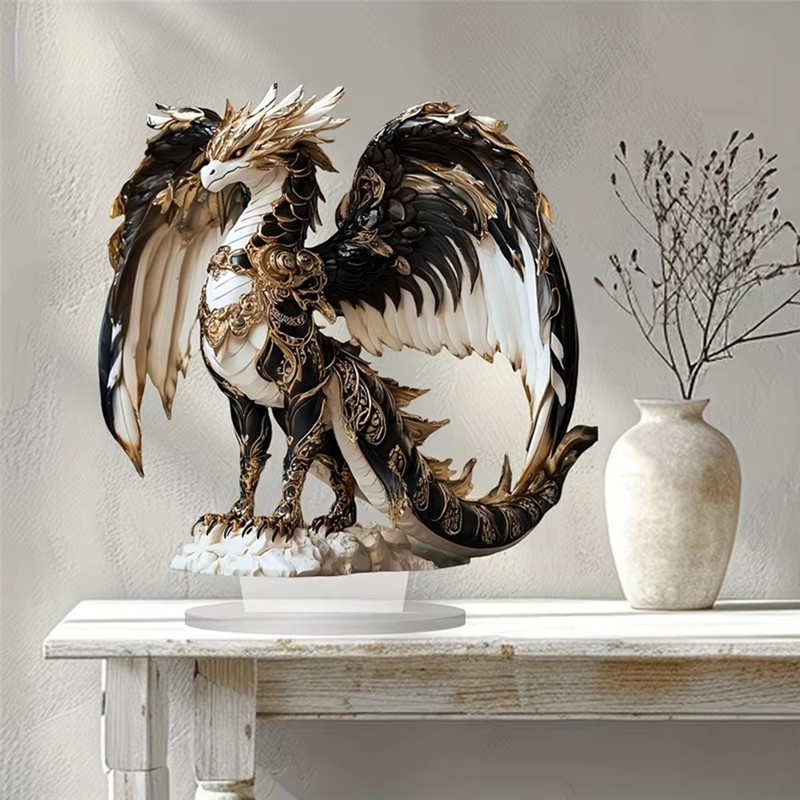 

ABHB-Acrylic Dragon Statue Ideal Forstudio Ordisplay Case Tabletop Decor,Perfect Gift