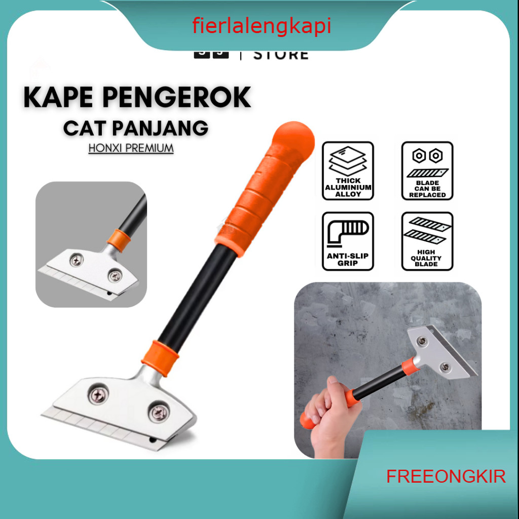 Kape Cat Pisau Dempul Alat Pengerok Cat Panjang / Scraper Kapi Gagang Panjang