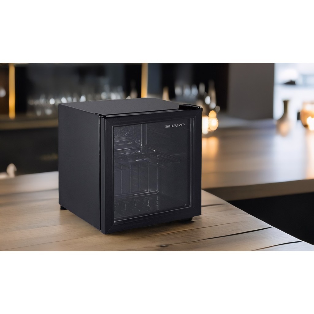 Showcase Mini Sharp SCH50XFS Kulkas Lemari Es Display Cooler Mini Sharp SCH 50 XFS