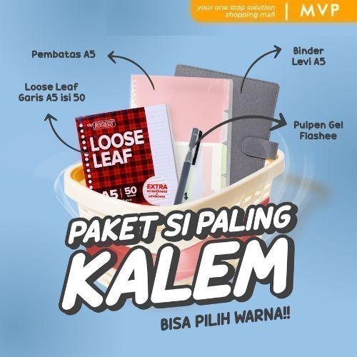 

MVP Paket Binder A5 Sekolah Set 4IN1 Paket Binder Kampus Kuliah Sudah Termasuk Isi Binder