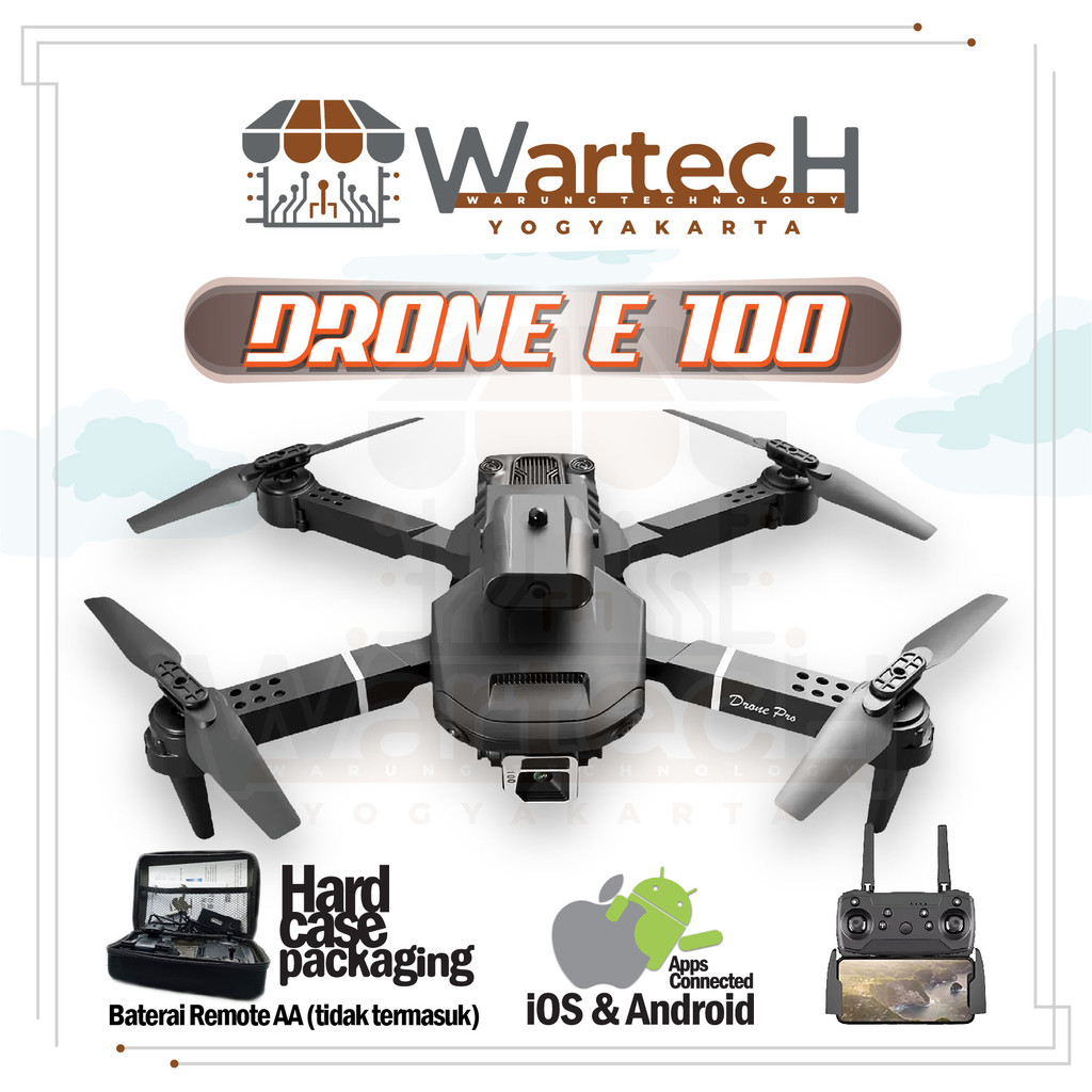Drone Dual Kamera drone E100 Obstacle Avoidance Camera - Wartech